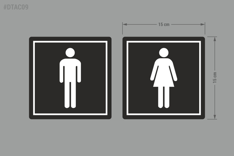 Naklejka - Toaleta Damska, Toaleta Męska 15x15 Kod producenta DTAC09