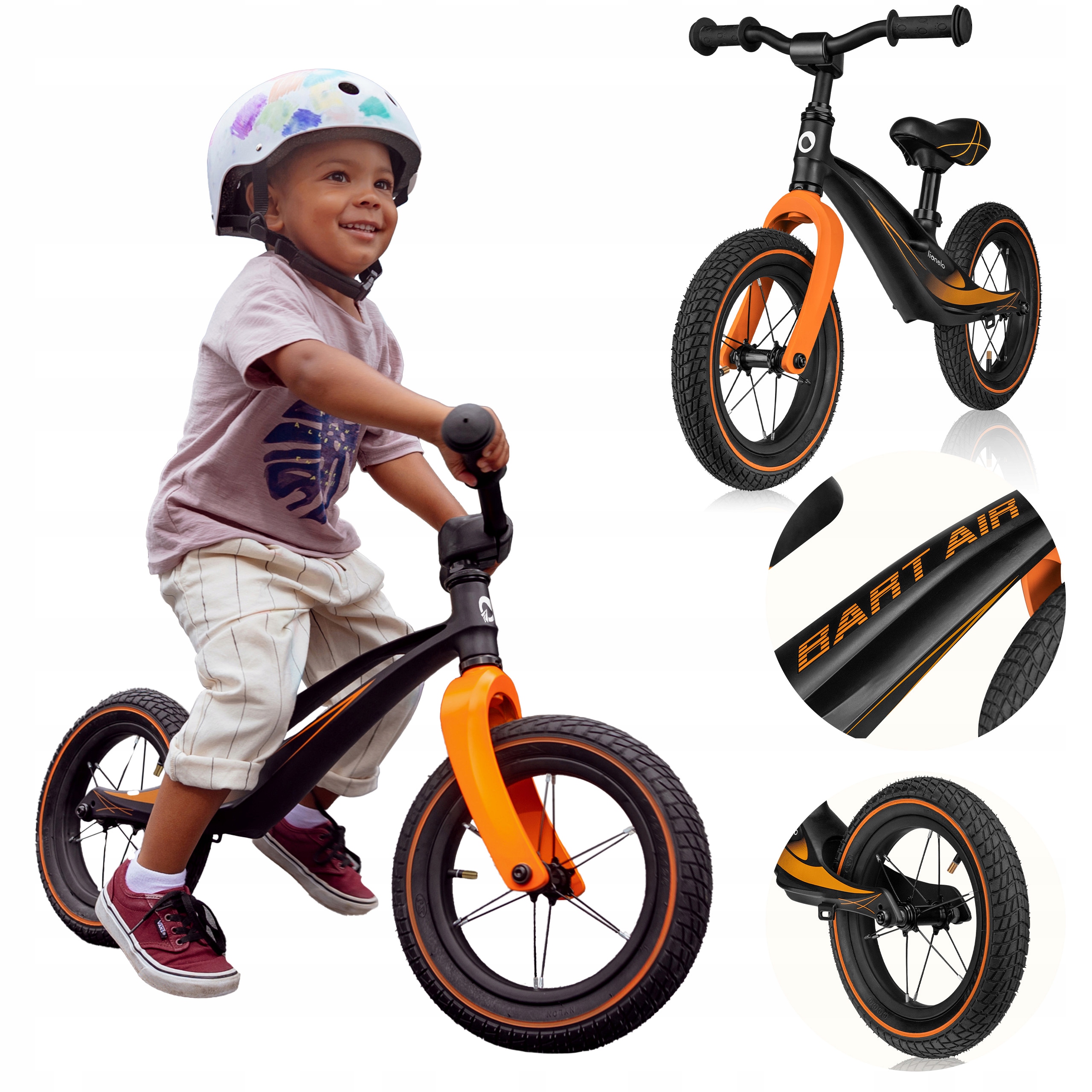 Rowerek biegowy Dla 2 Latka Pompowane Koła Magnezowy Lionelo Bart Air 12''