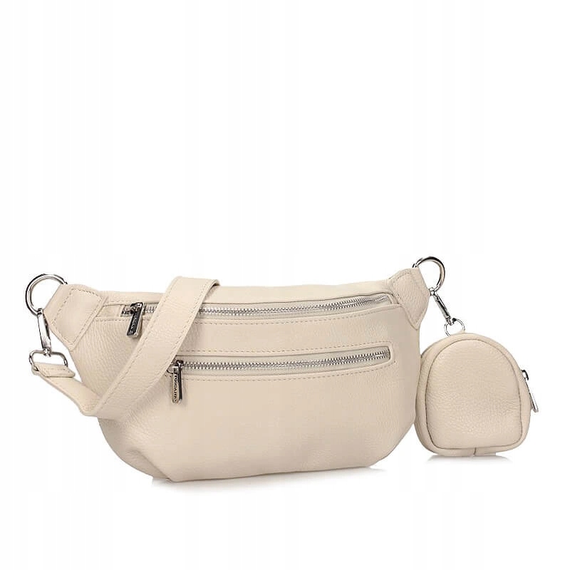 Módní stylová ledvinka Toscanio C126 Krémová D37