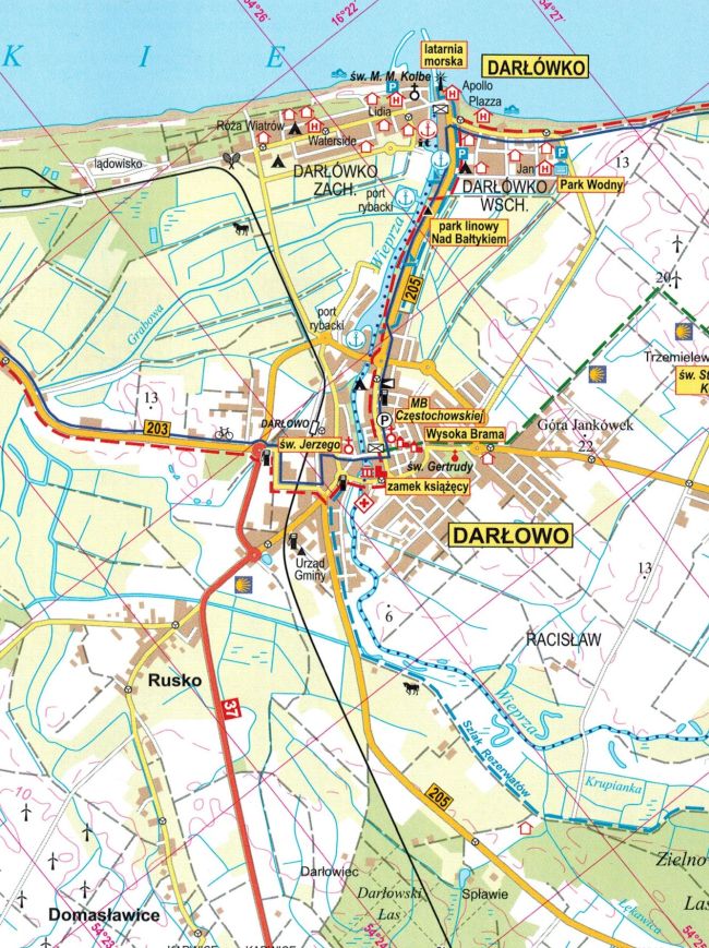 WYBRZEŻE BAŁTYKU II MRZEŻYNO KOŁOBRZEG JAROSŁAWIEC MAPA TURYSTYCZNA AG ISBN 9788386645497