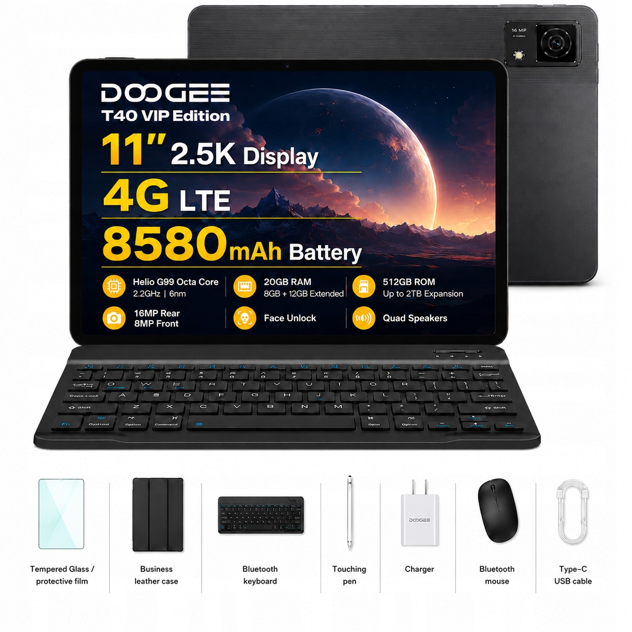 Dotykový tablet Doogee T40 11" 20GB/512GB 8580 mAh Helio G99 4G Lte
