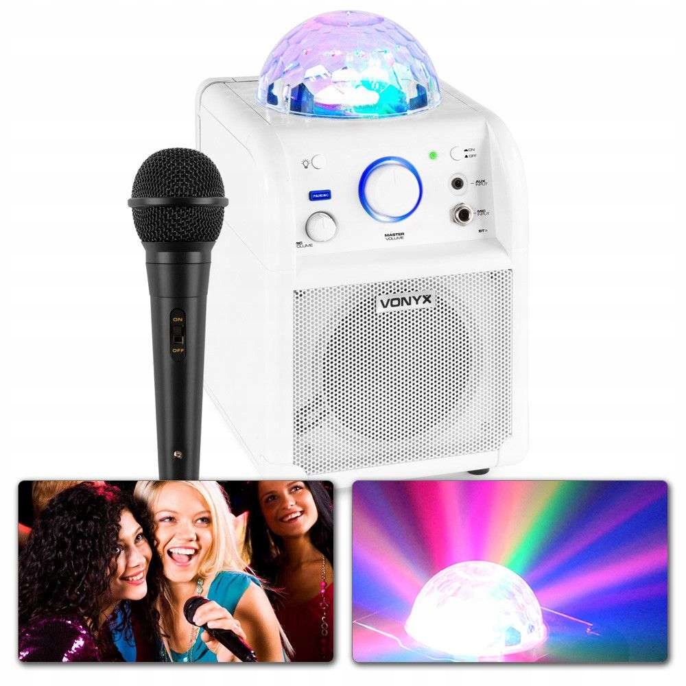 

Głośnik Bluetooth Karaoke Usb Led Kulka+ mikrofon