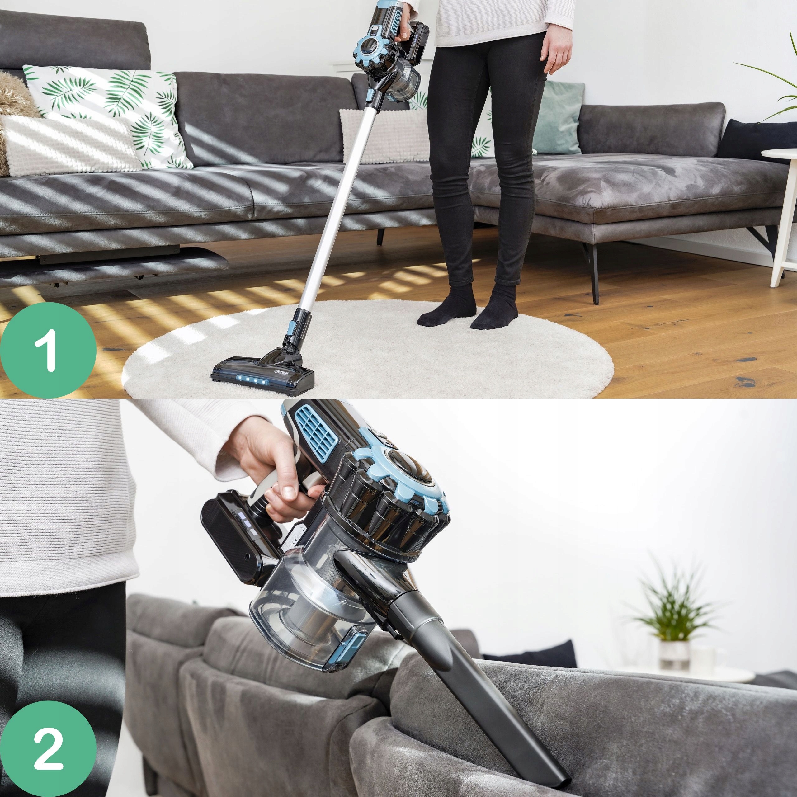 Odkurzacz pionowy akumulatorowy Li-ion 22,2V samochodowy FIRST AUSTRIA Filtr HEPA