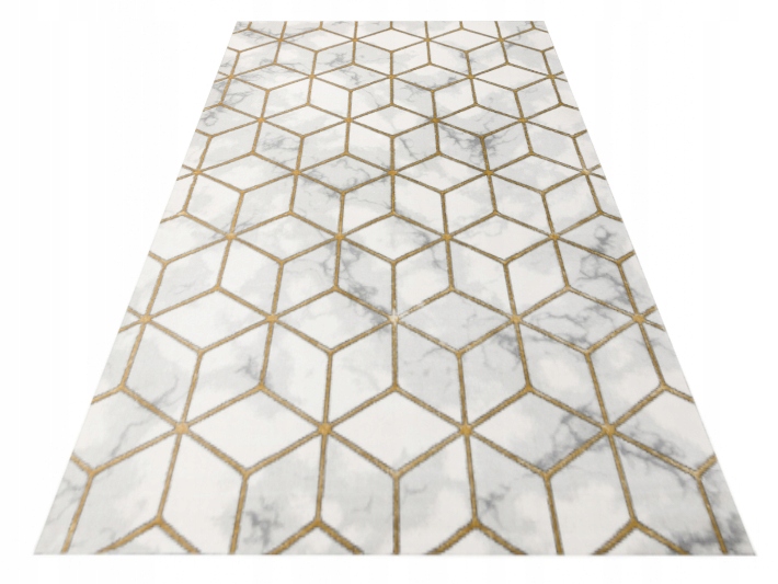 Dywan Emerald Heksagon glamour gloss złoty 240x330