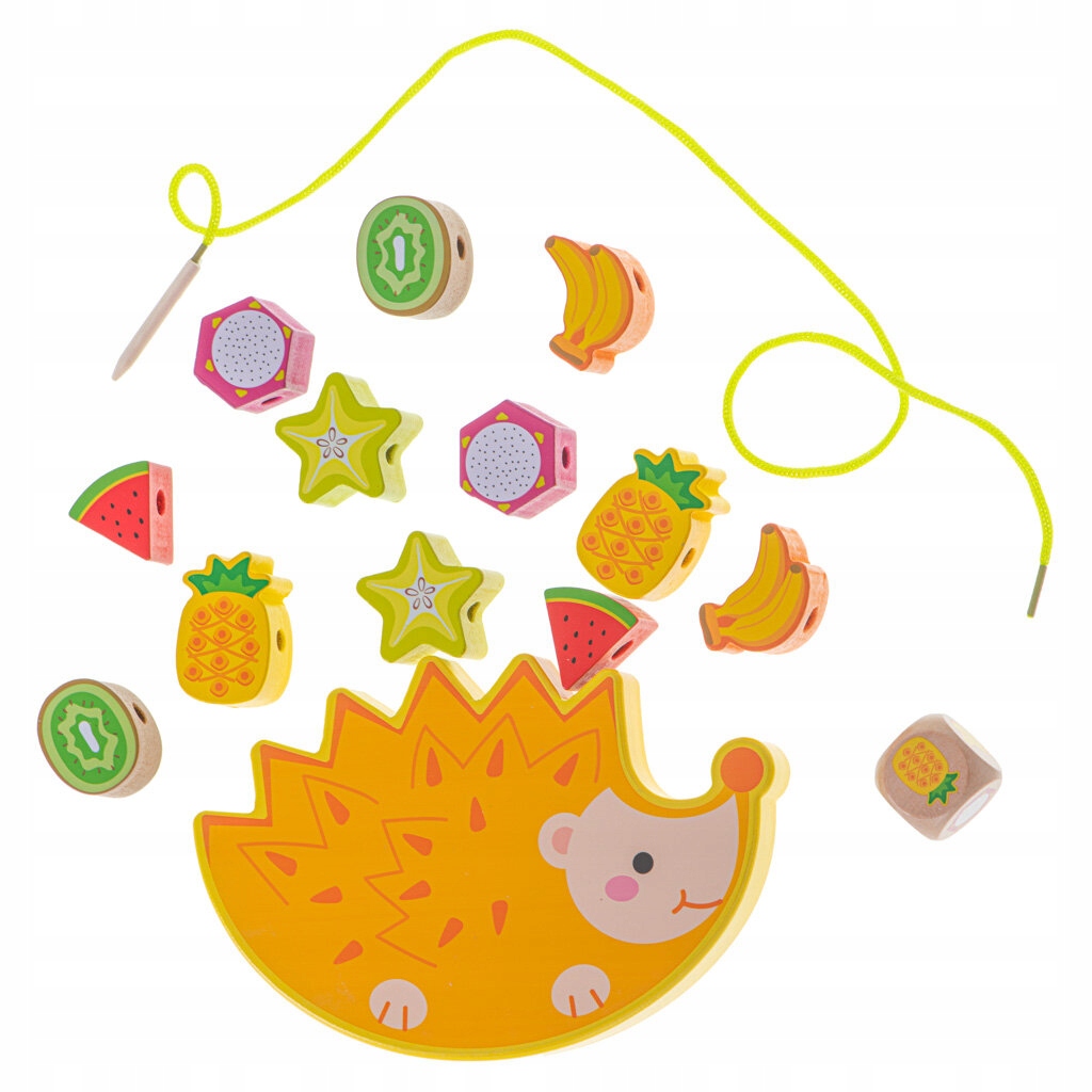 Układanka gra balansujący jeż owoce nawlekanie Wiek dziecka 3 lata +