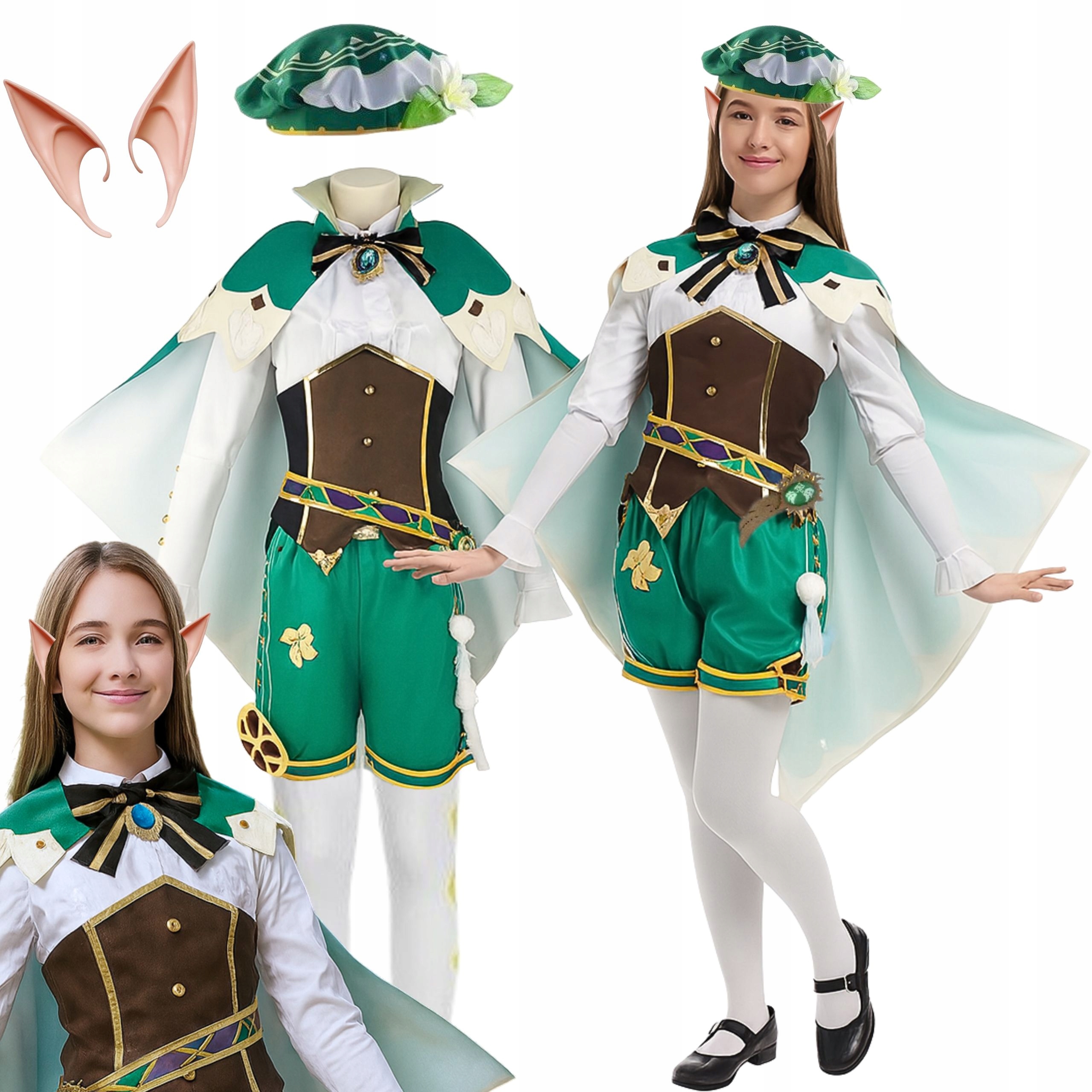 Kostým Převlek Elf Lesní Skřítek Víla Uši Ples Karneval 158 164