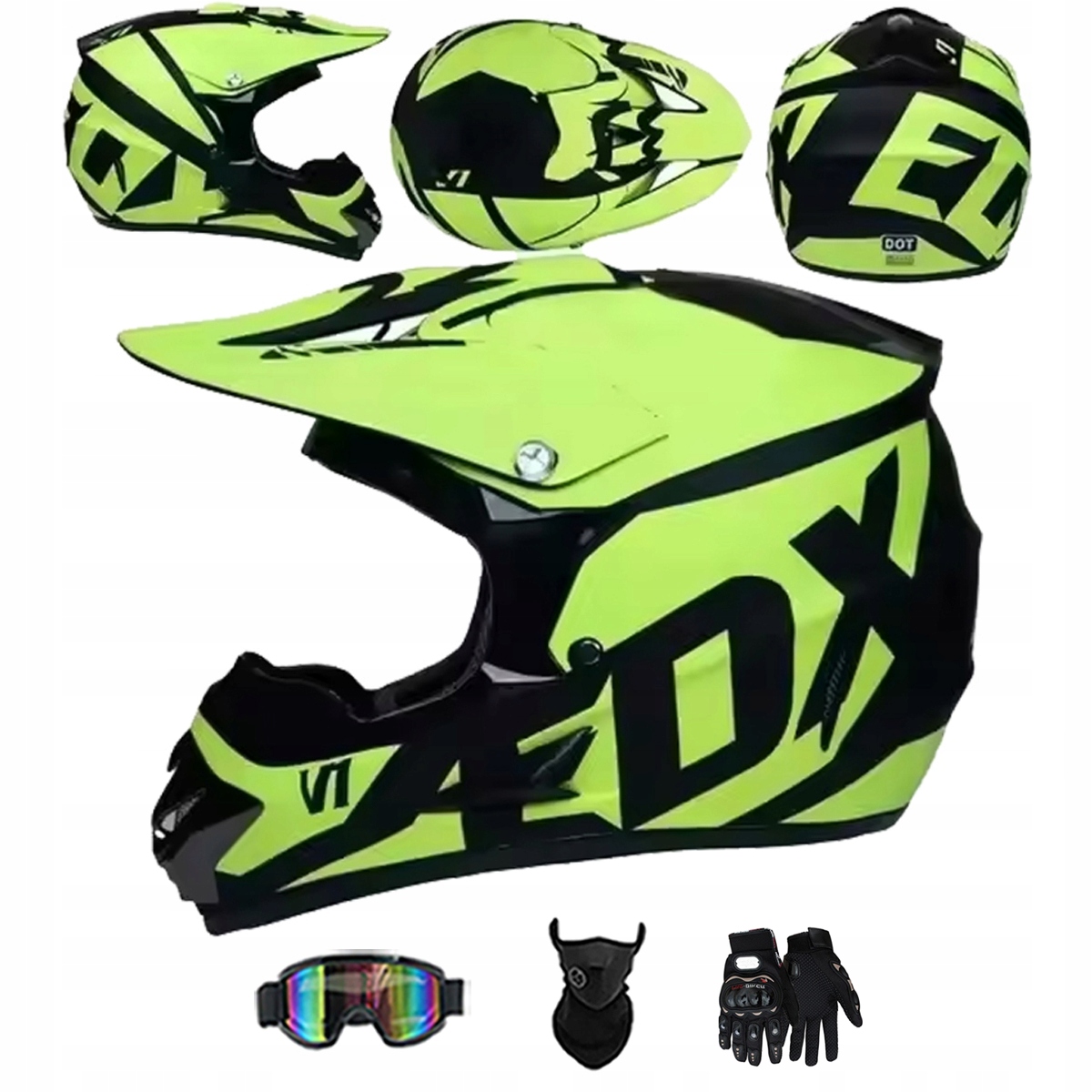 Motocyklová Přilba Lehká Enduro Quada Brýle Rukavice Maska XL