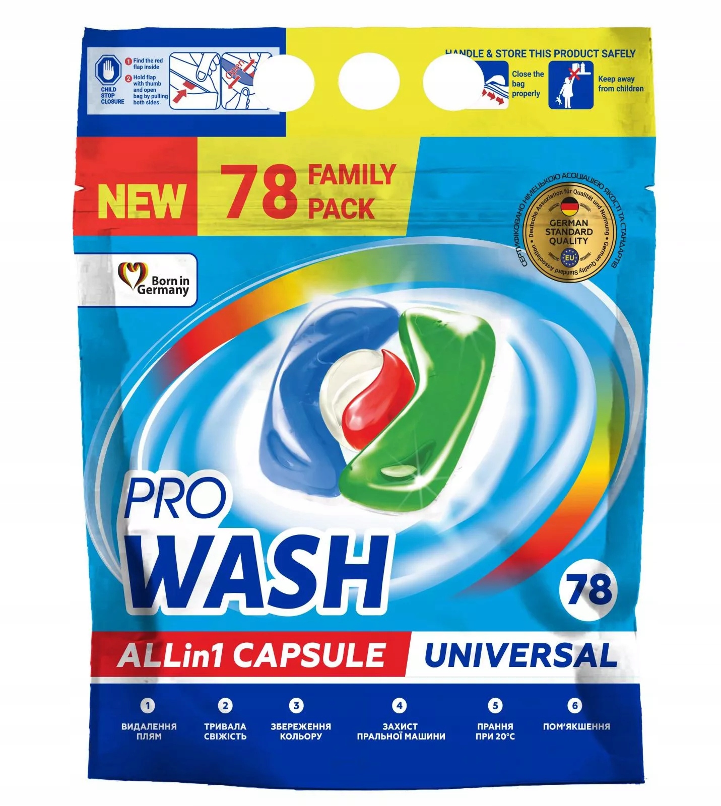 

Pro Wash Niemieckie kapsułki do prania 4w1, 78 szt