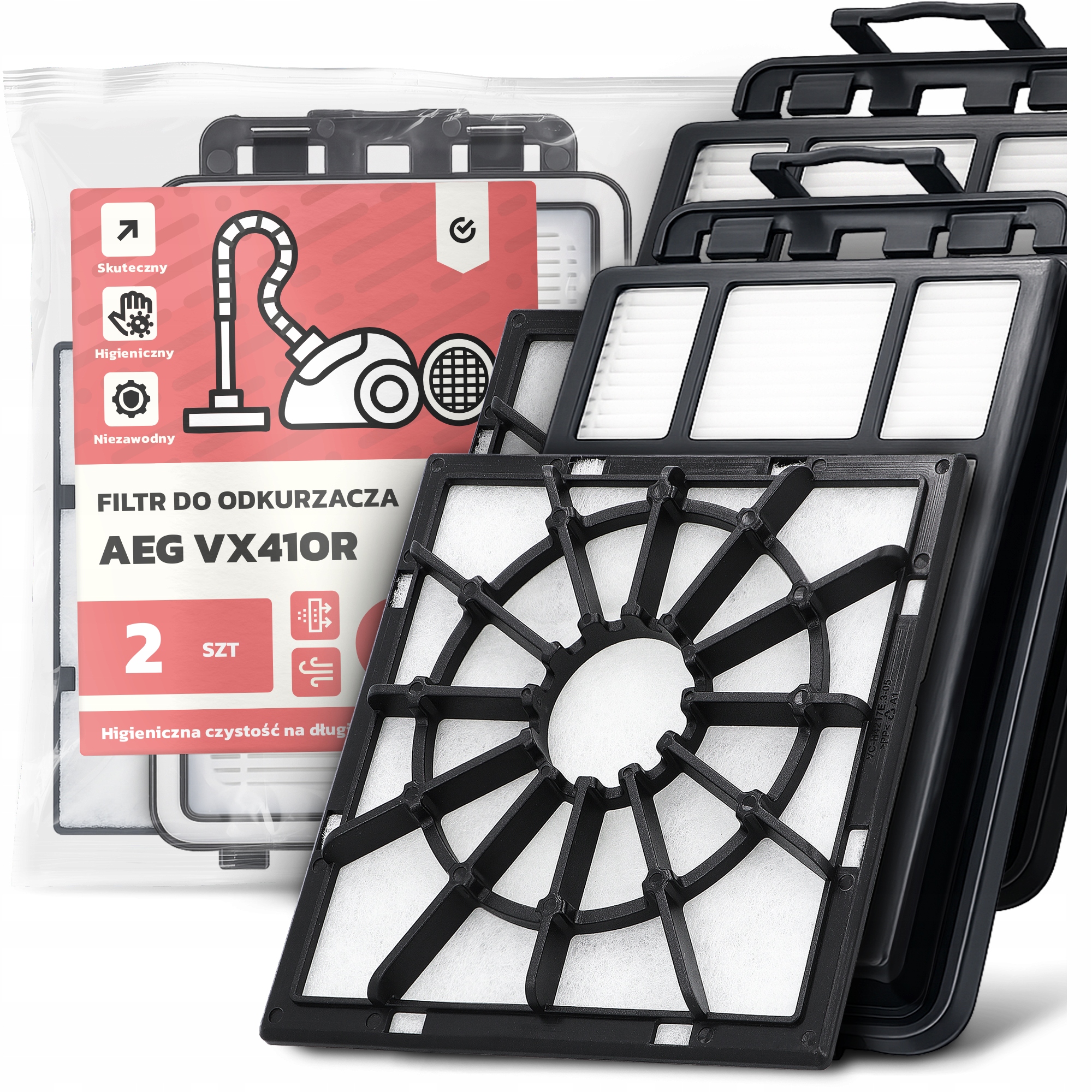 2x Filtry Do Vysavače Aeg VX41OR Omyvatelný Filtr Sada Em-w