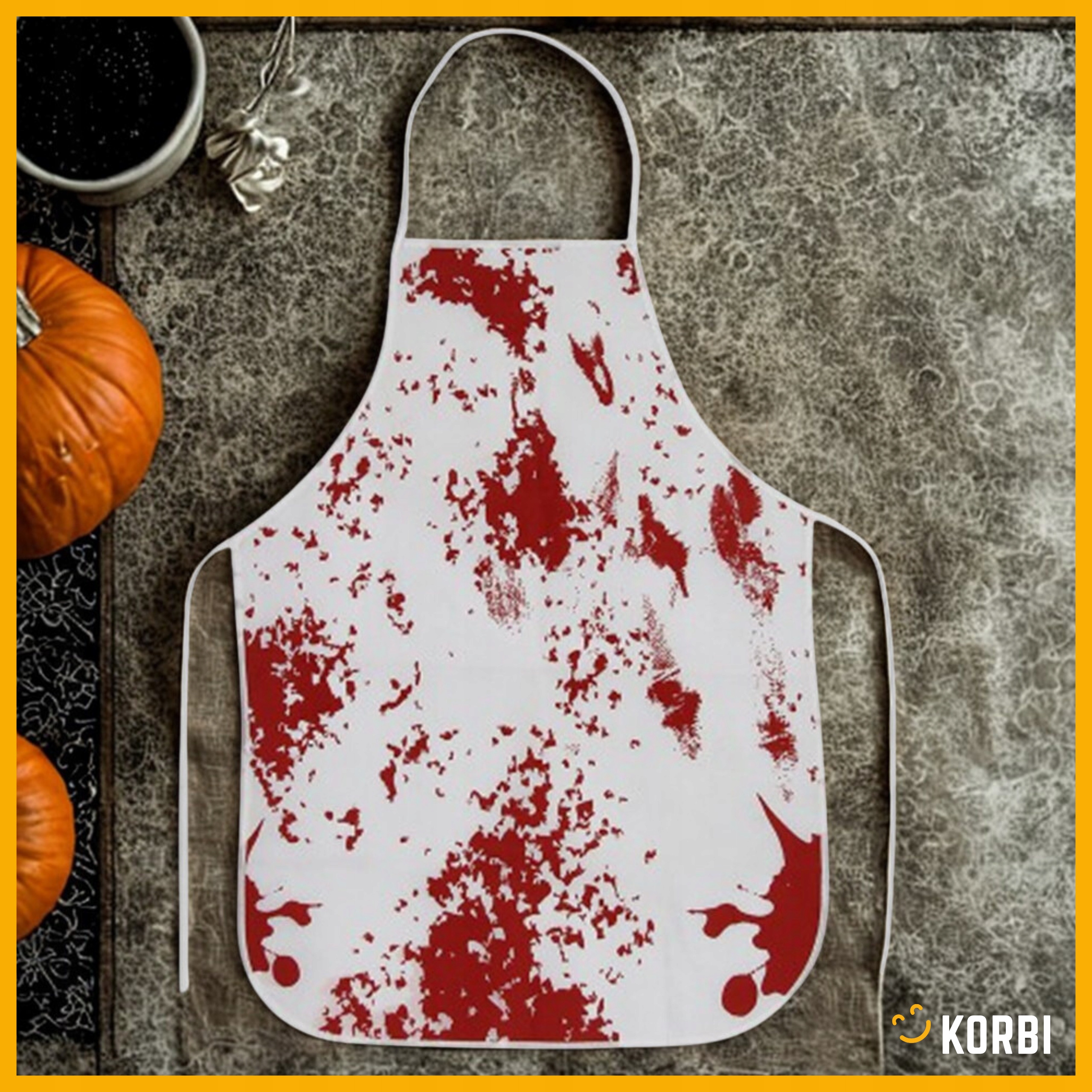KRWAWY FARTUCH ZAKRWAWIONY RZEŹNIK KUCHARZ WE KRWI STRÓJ HALLOWEEN BIAŁY Rodzaj inny