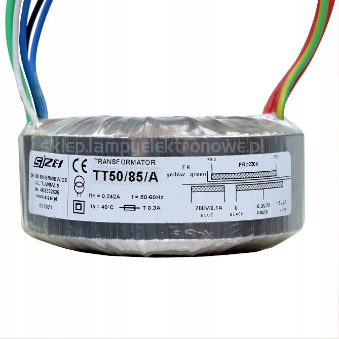 TT50/85/A Toroidný sieťový transformátor Audio Sizei