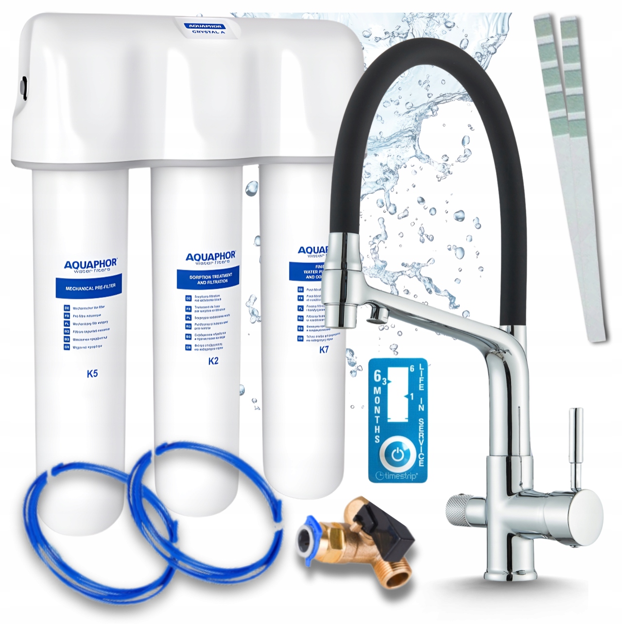 Čistič Pitné Vody Aquaphor Křišťál A Kohoutek Trojcestný Stříbrný Pzh