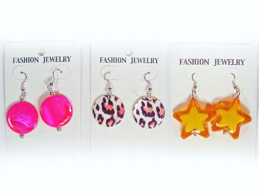 

Kolorowe Kolczyki Rożne Łezki Gwiazdki Kwiatki