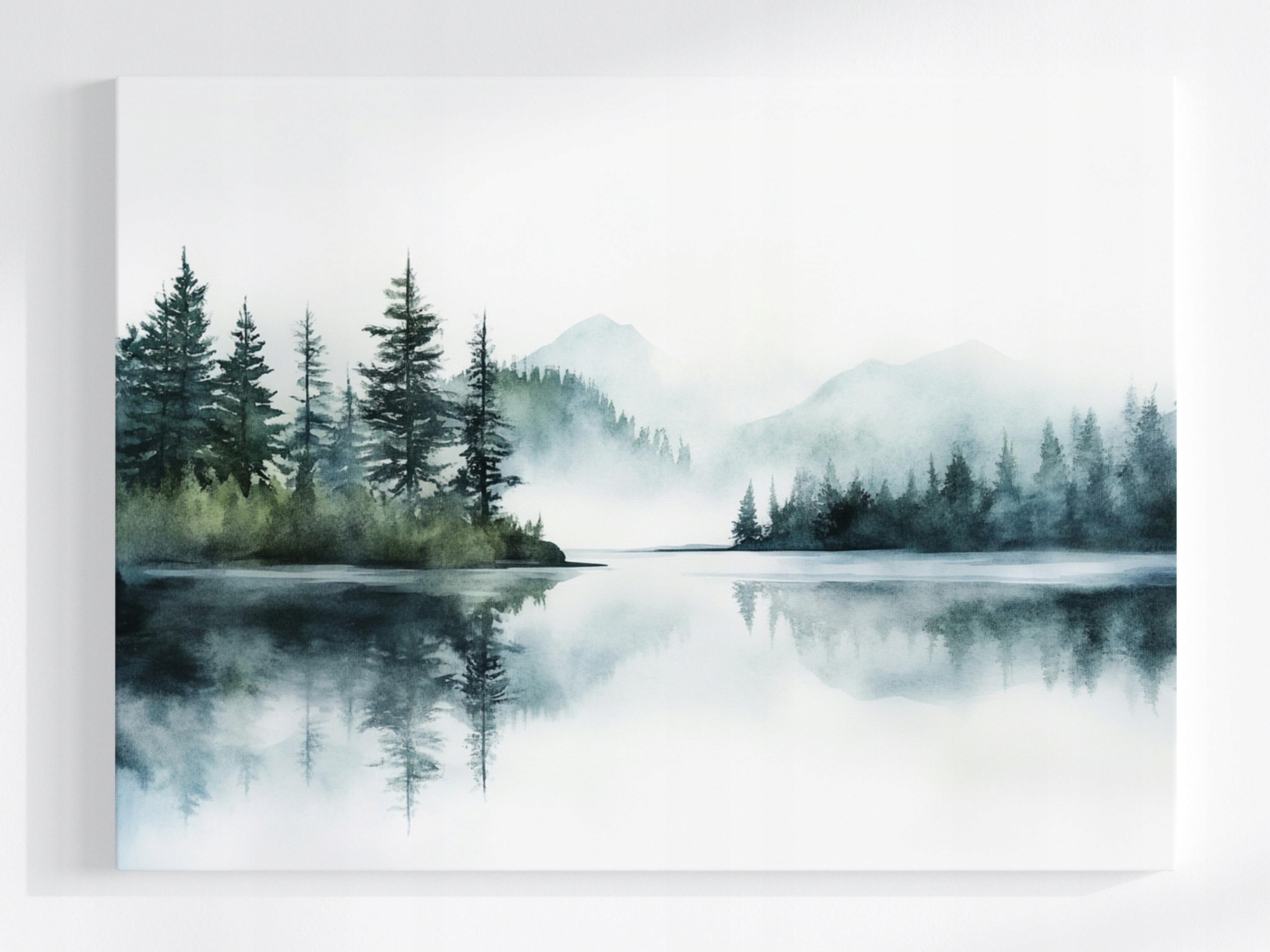 Obraz Na Plátně Canvas Krajina Hory Les Stromy Voda Jezero Odraz 100x75