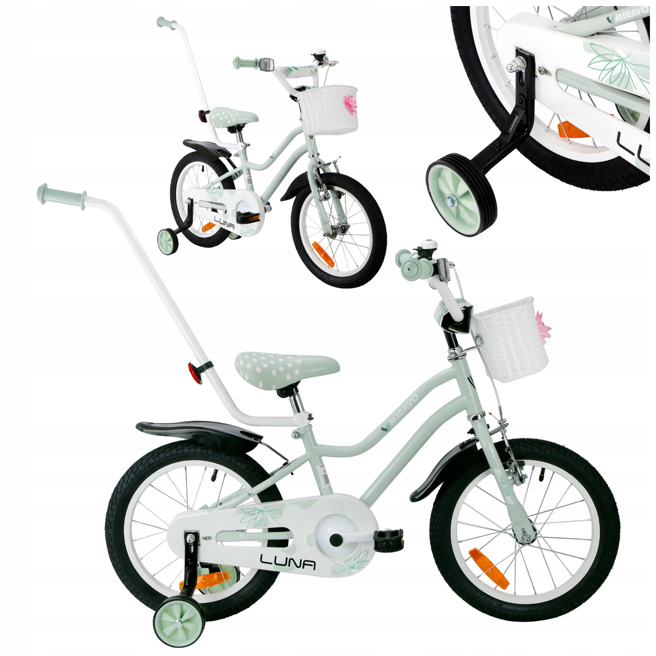 Rowerek Dziecięcy 16 Cali Rower Dla Dziewczynki Koszyk I Prowadnik