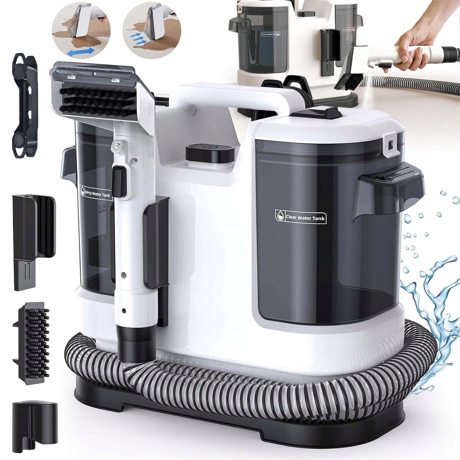 Vysavač Hubice Na Čalounění Výkonný Přenosný 450 W S Hadicí