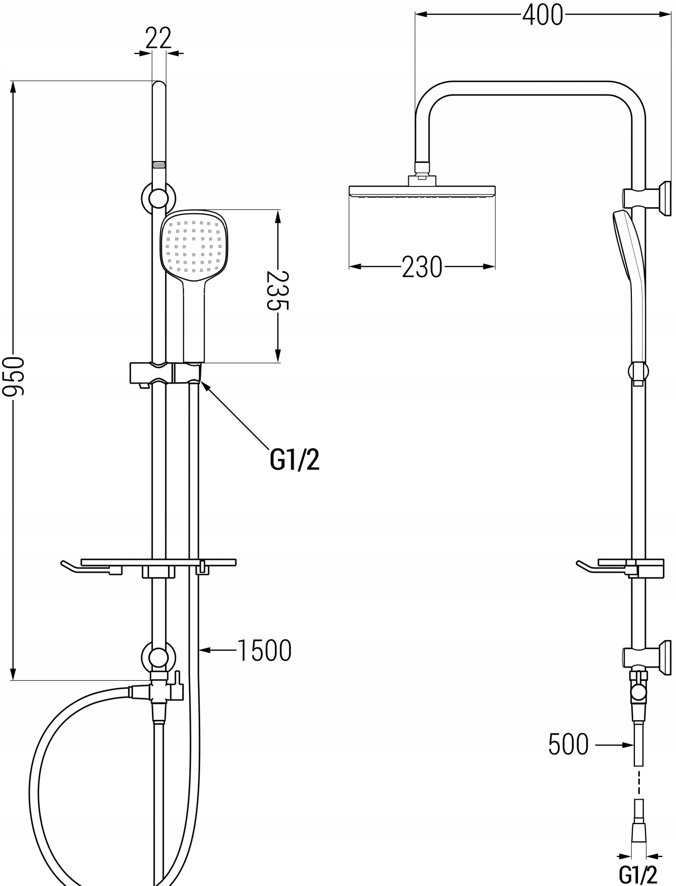 MEXEN T33 KOLUMNA PRYSZNICOWA NATYNKOWA CHROM Marka Mexen