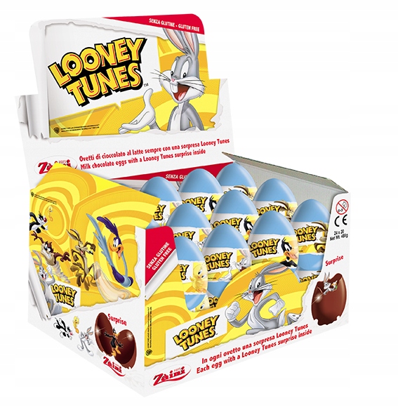 Levně Čokoládová Vajíčka Překvapení Looney Tunes Zaini Karton 24 Kusů x 20 G
