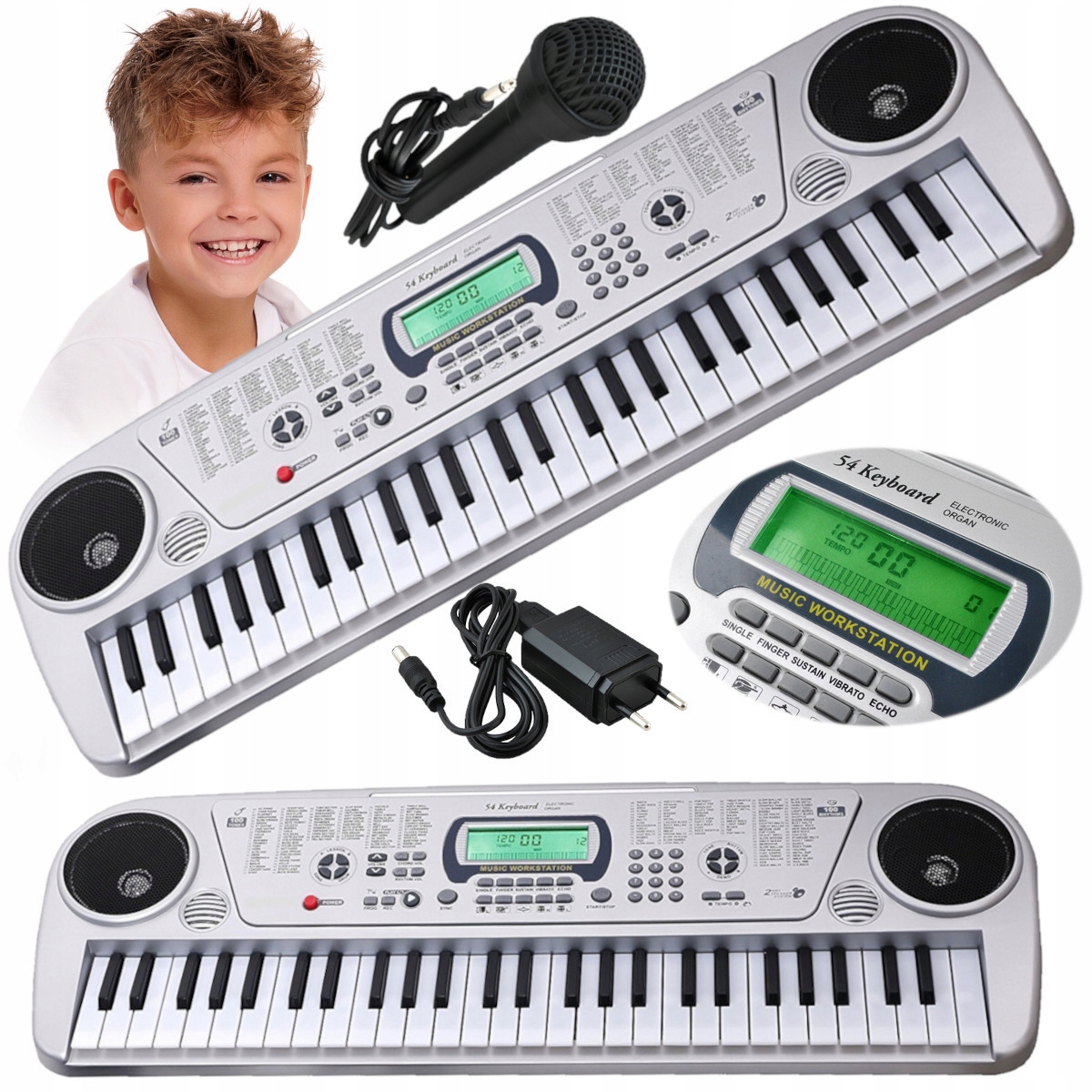 Piano Organy Elektronické Klávesnice Pro Děti 54 kláves Mikrofon Výuka