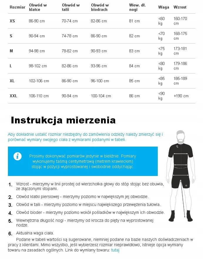 nogawki kolarskie Raso czarne ocieplacze XXL Model RASO68