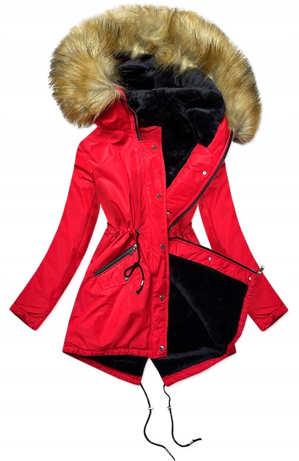 Bunda Typu Parka B2628 Červená XXL (44)