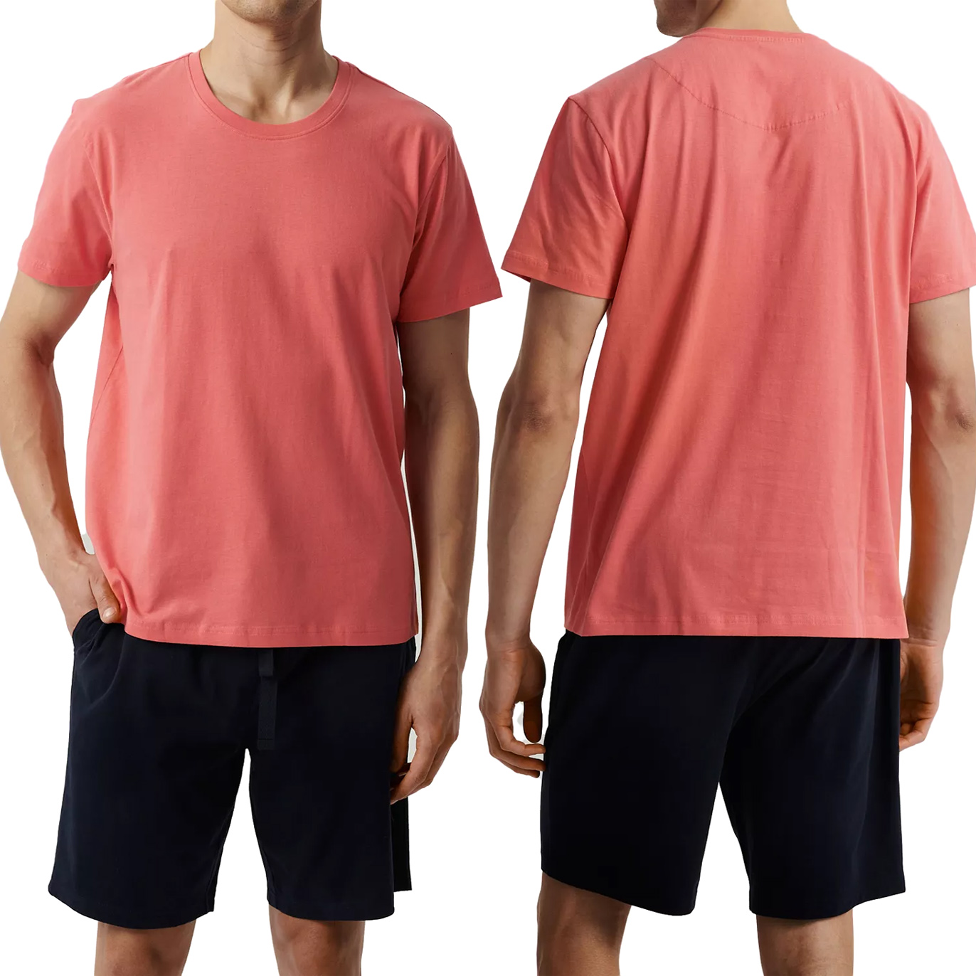 Pánské pyžamo 100% Bavlna Pyžamový komplet na léto Atlantic NMP-379 XL