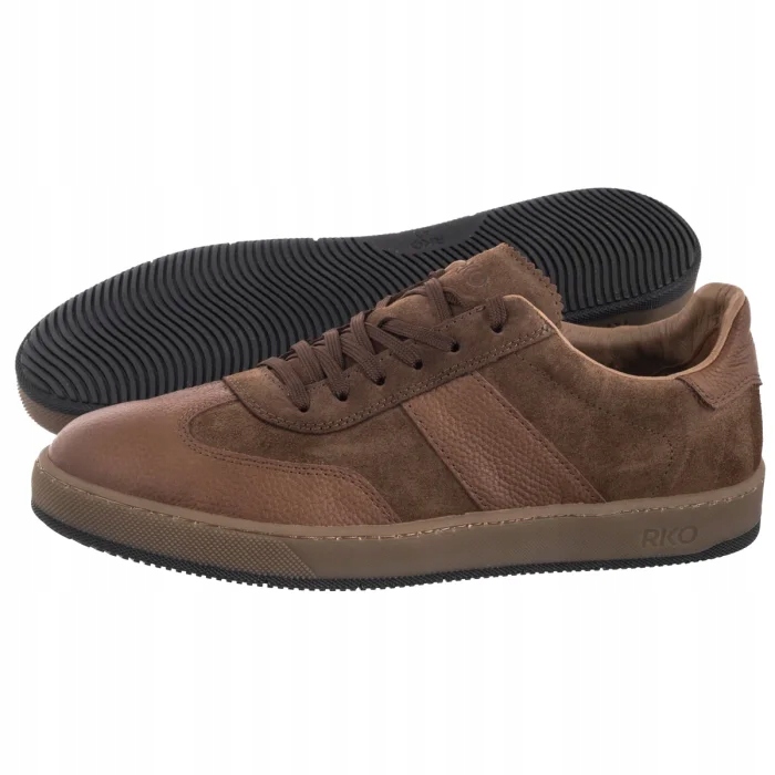 Pánské kožené sportovní boty Sneakers Ryłko Hnědé U1RX4 Brown