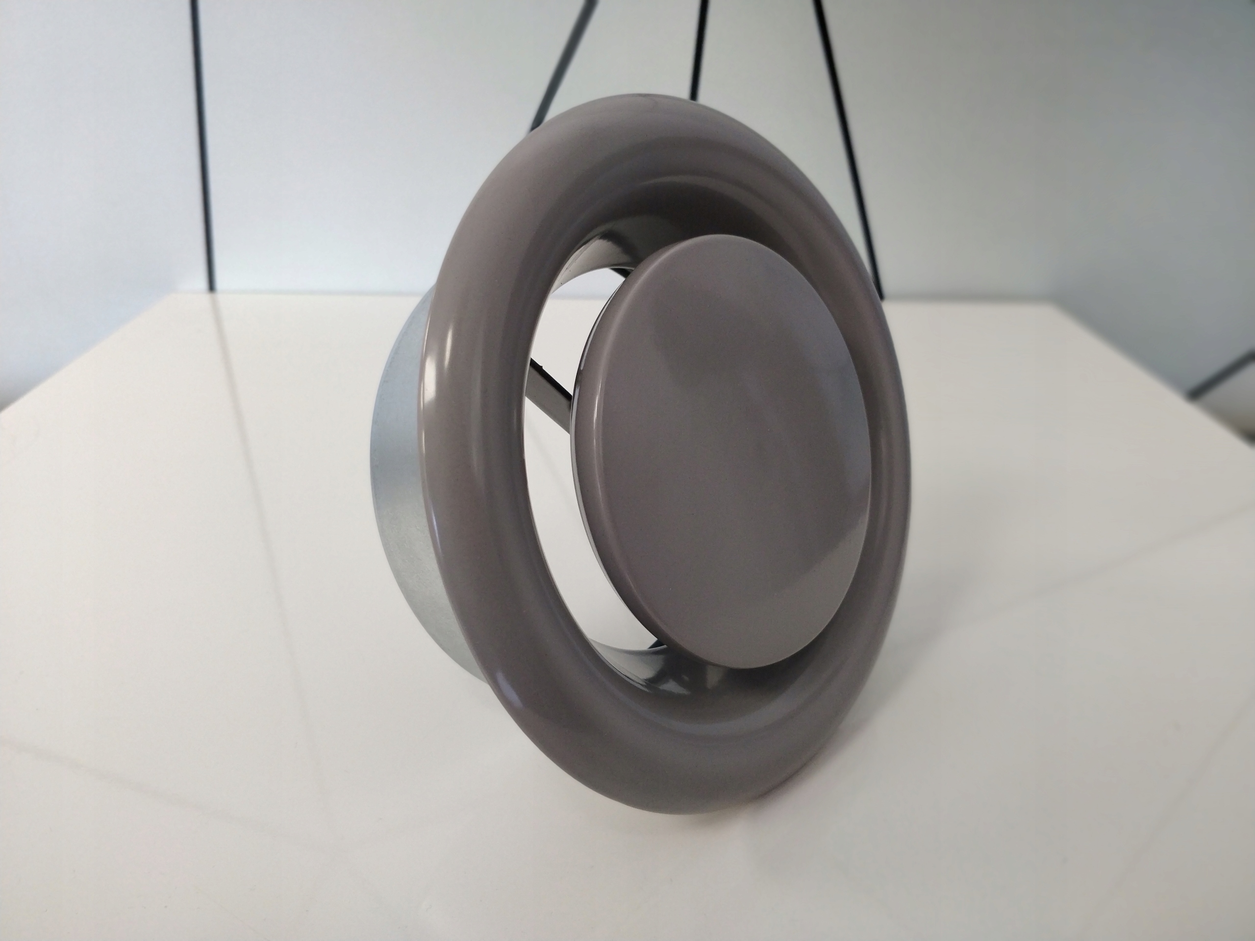 ANEMOSTAT 125 mm WYCIĄGOWY METALOWY RAL7004 +RAMKA Kolor dominujący inny