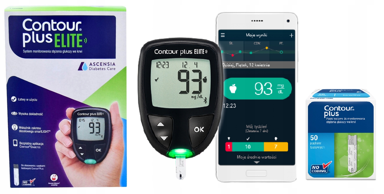 

Glukometr Contour Plus Elite 55 Pasków Zestaw