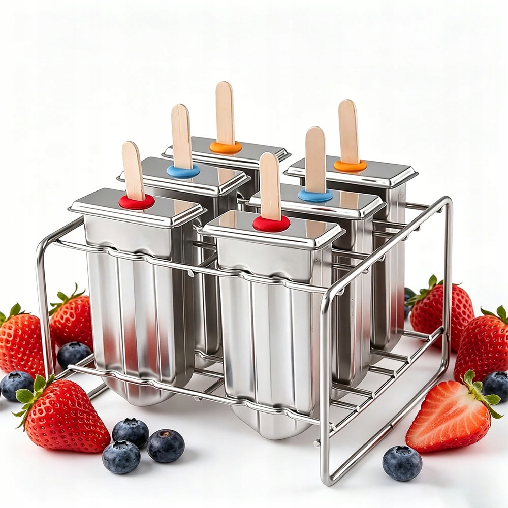 Forma na zmrzlinu Z Nerezové Oceli 304 Pro děti Rychlé zmrazení 6 Ks