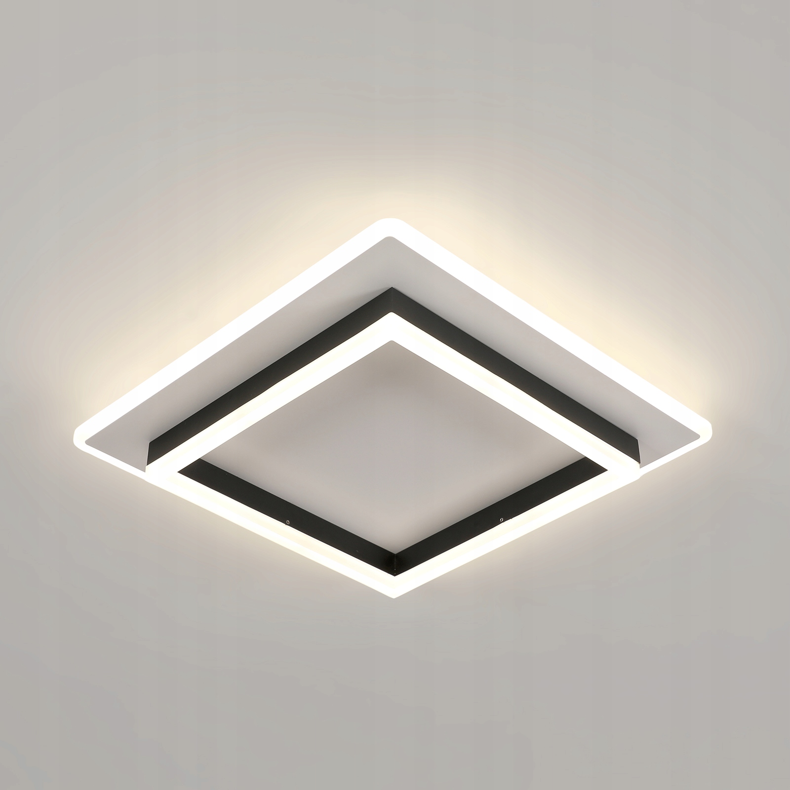 Lampa Sufitowa Plafon Led Kwadrat Czarny Natynkowa Nowoczesny 41W 4000K