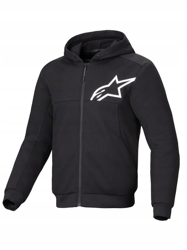 Motocyklová Mikina S Kapucňou Alpinestars Chrome V2 Black/white M