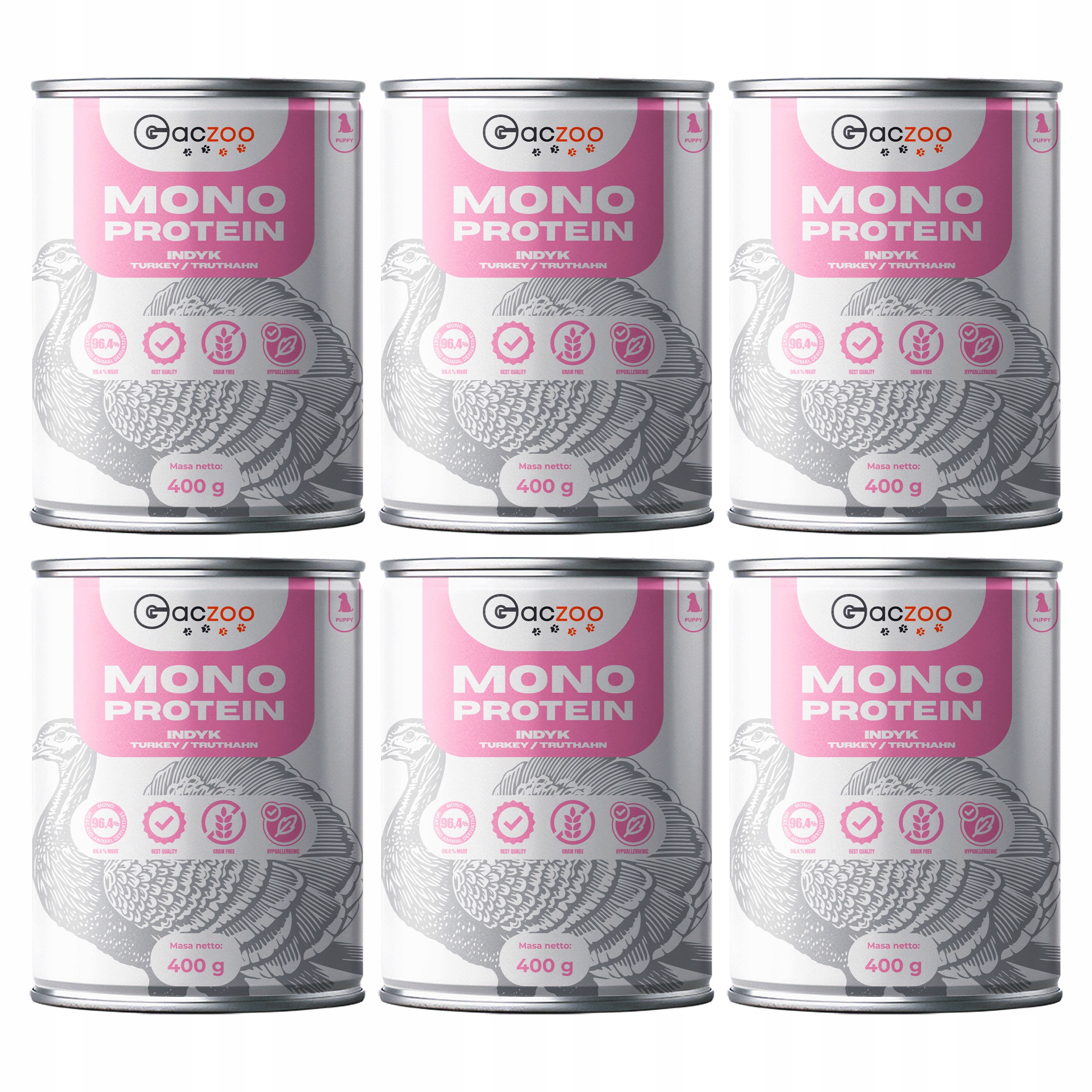 Levně Gaczoo Mono Protein Puppy krmivo pro štěňata Krůta 6 x 400 g