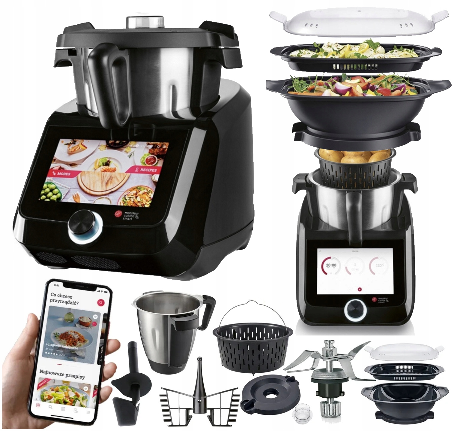 Najnowszy Robot Kuchenny Lidlomix 2026 Monsieur Cuisine Smart WiFi Czarny