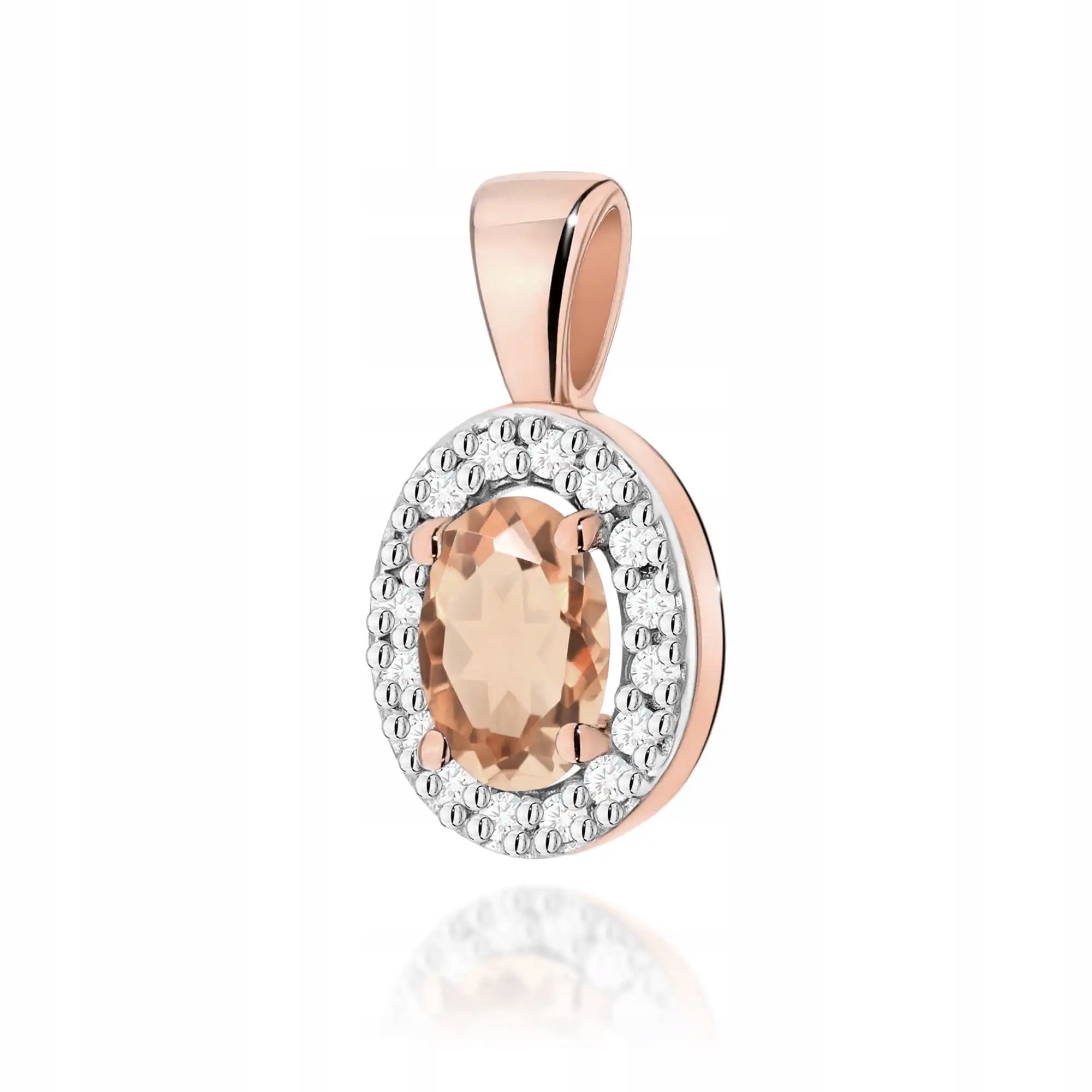 Přívěsek ze zlata 585 s morganitem a diamanty růžové zlato jako dárek
