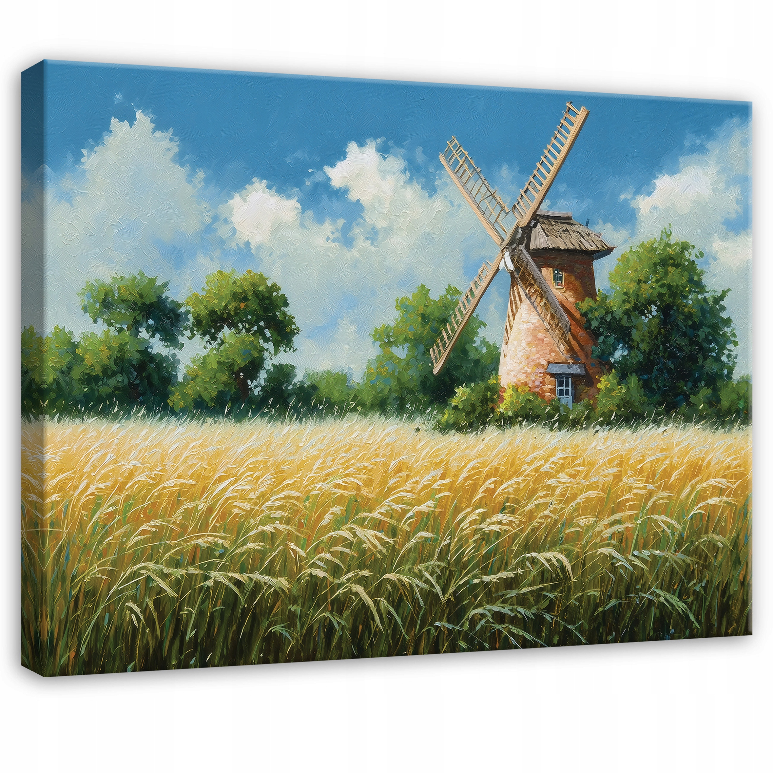 Obraz Louka Větrný Mlýn Příroda Do Ložnice Obývacího Pokoje Kuchyně Na Plátně 120x80