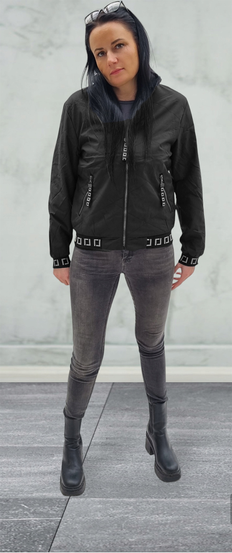 KURTKA DAMSKA WIOSENNA LEKKA PRZEJŚCIOWA WIOSNA WIATRÓWKA CZARNA L Marka J STYLE