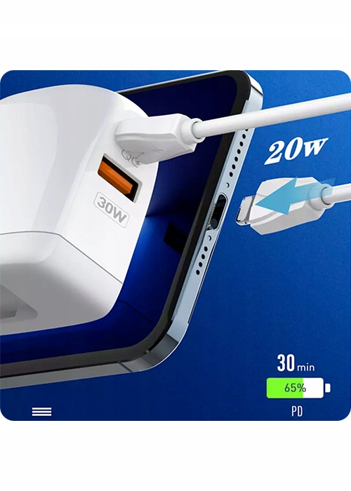 Ładowarka USB 30W panel LED kabel USB-C USB-C Złącza USB 3.1 typ C USB typ C USB