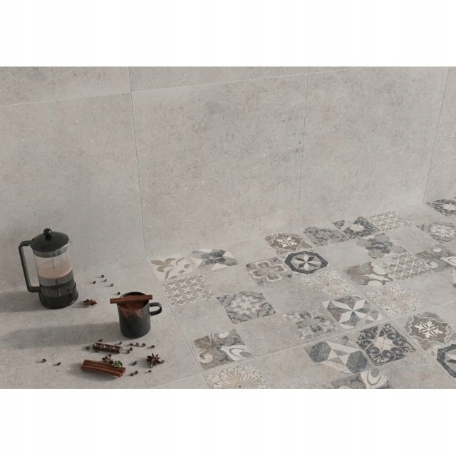 PŁYTKI SALON GRES VITORIA szary patchwork 60x60 Format prostokątny