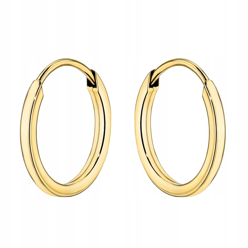 Zlaté Náušnice Dámské Kolečka pr. 585 Kolečka 10mm Kreolky Ring 14k