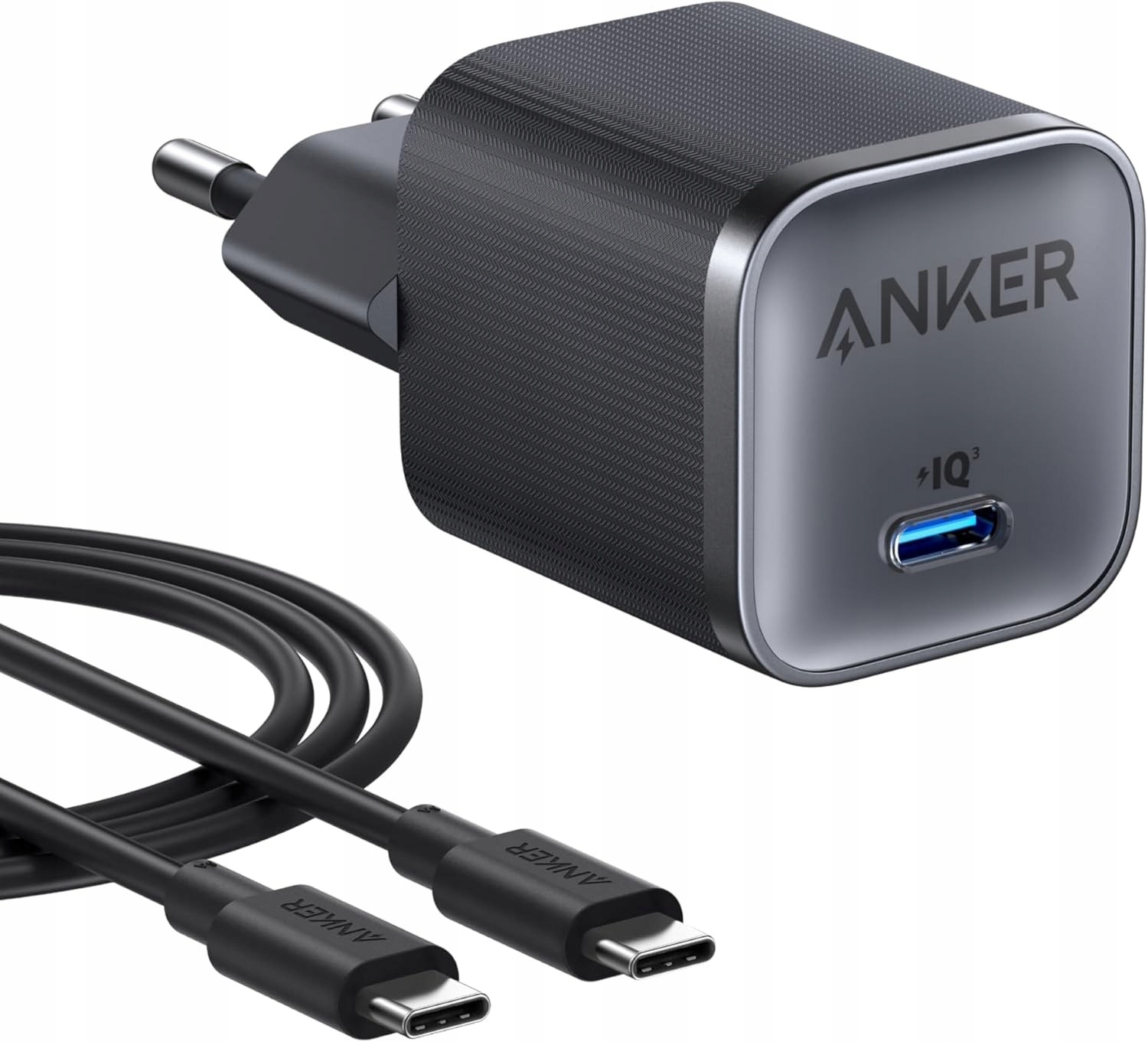 Ładowarka sieciowa Usb-c Anker Nano 45W, Pps, GaN, Kabel Usb-c 1,8m Czarna