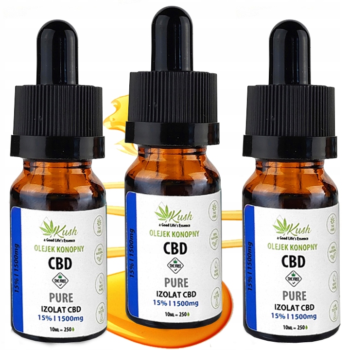 15% olejek Konopny Cbd Pure Izolat Cbd Thc Free 3 x 10ml