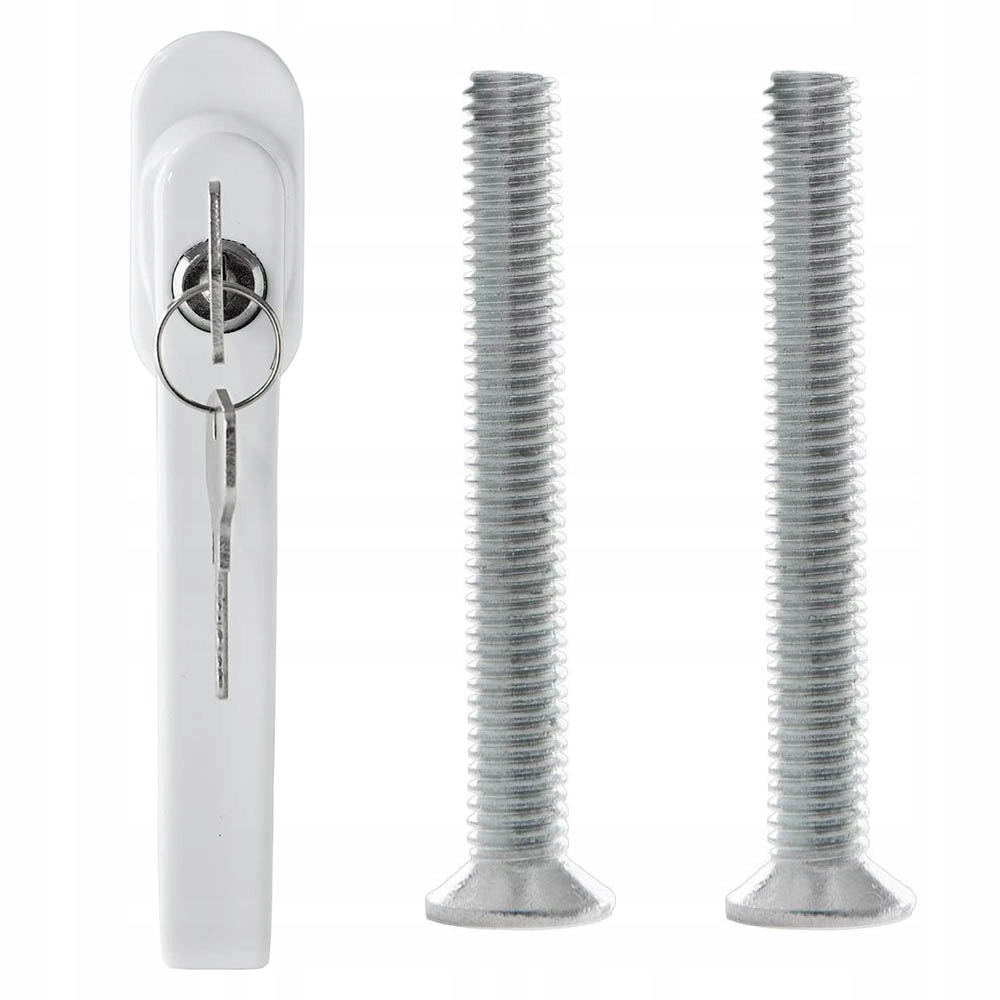 ANTYWŁAMANIOWA ALUMINIOWA KLAMKA DO OKNA OKIENNA Z KLUCZYKIEM ZAMKIEM KLUCZ Materiał PCV