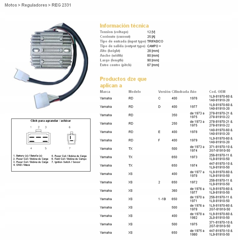 Dze Regulátor Napätia Yamaha XS650 75-81 (447-81970-10-00) (ESR350) ()