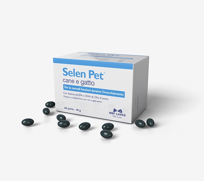 Selen Pet Cane E Gatto OMEGA-3, 60 kaps Nbf Lanes pies i kot Anti-age