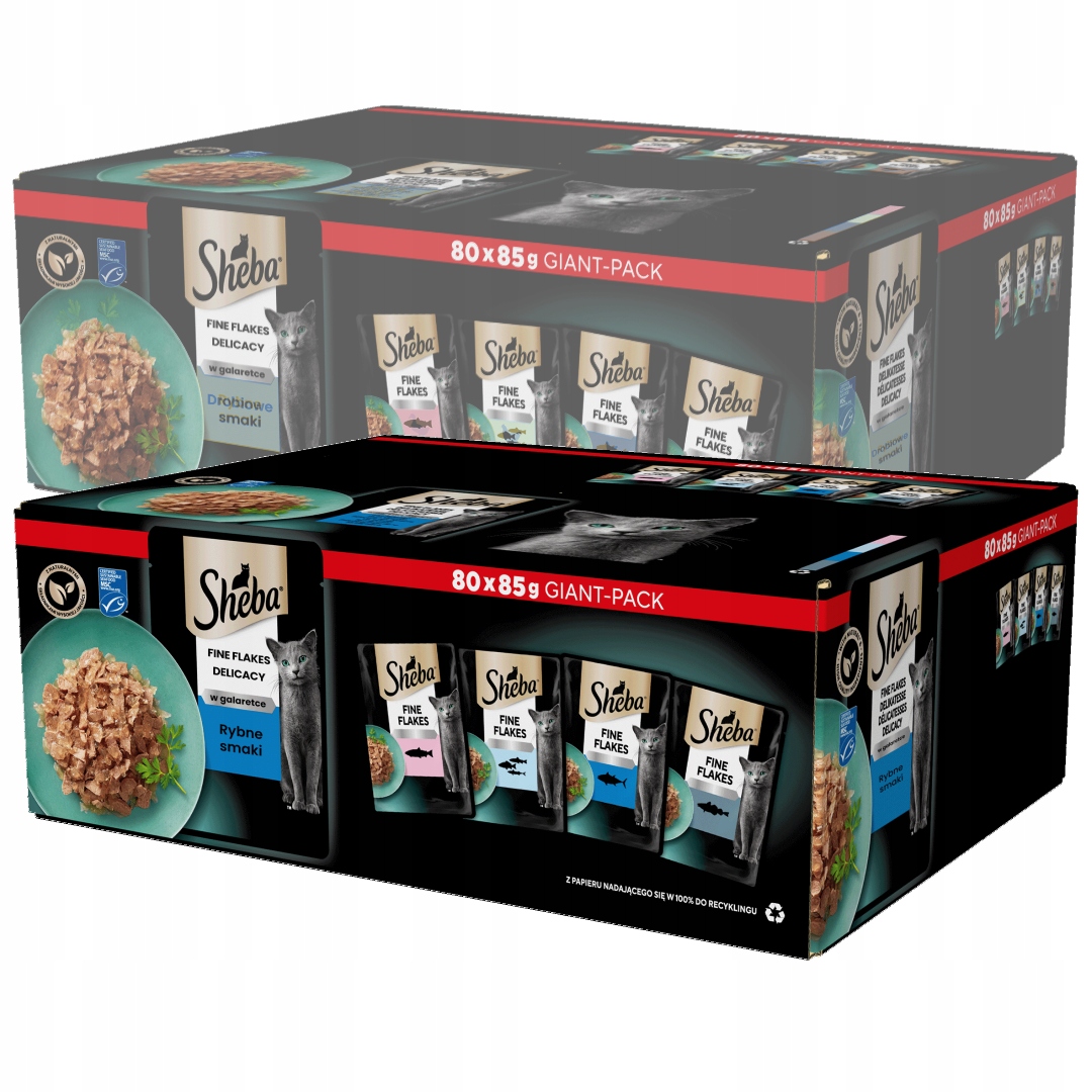 Levně Sheba Fine Flakes Delicacy 160x85g rybí příchutě v Krmivo Pro Kočky