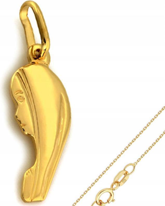 Zlatý komplet 585 medailonků s řetízkem Matka Boží na křtiny Svaté Přijímání