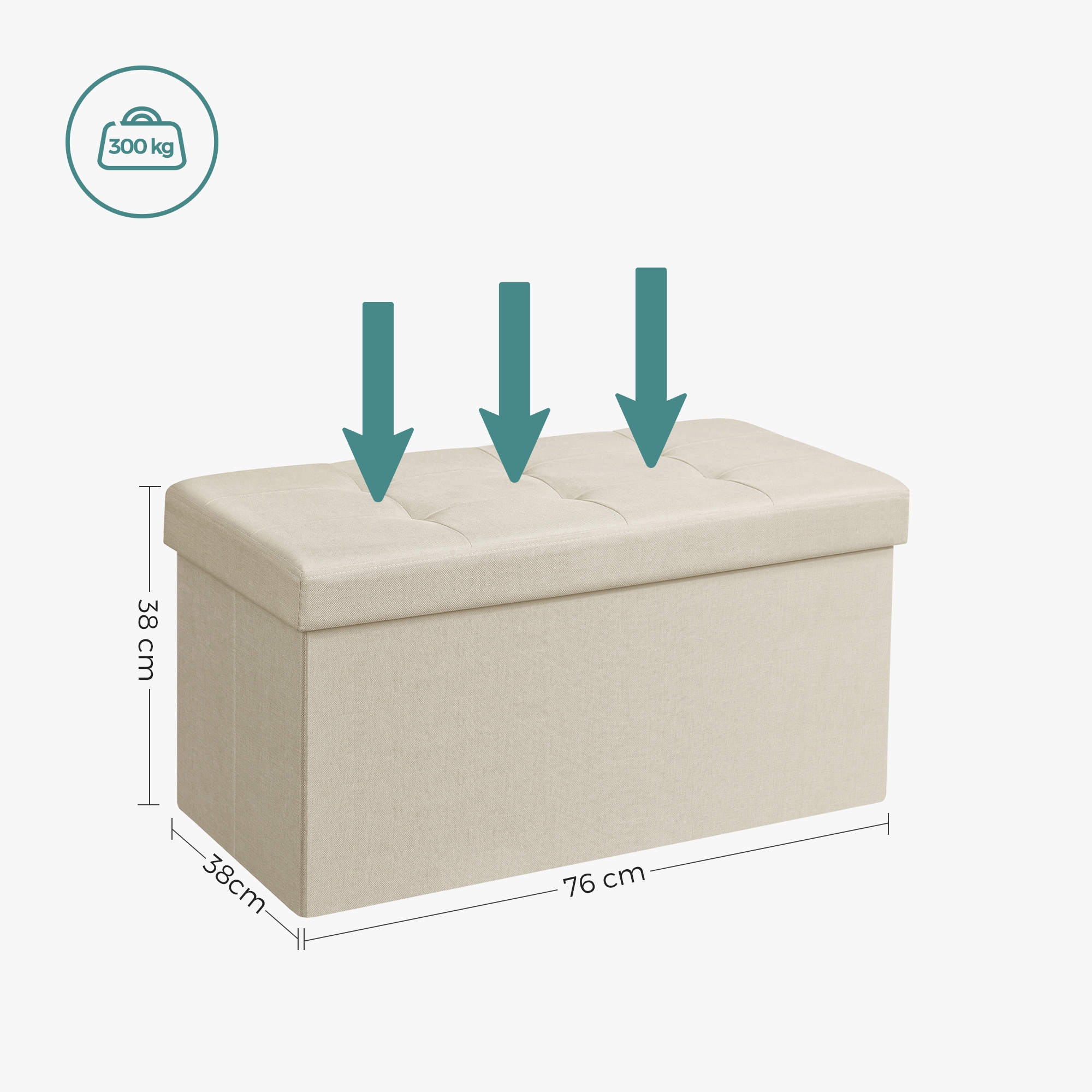 Składana Pufa Skrzynia Pojemnik Ława ze Schowkiem Wyrób medyczny nie