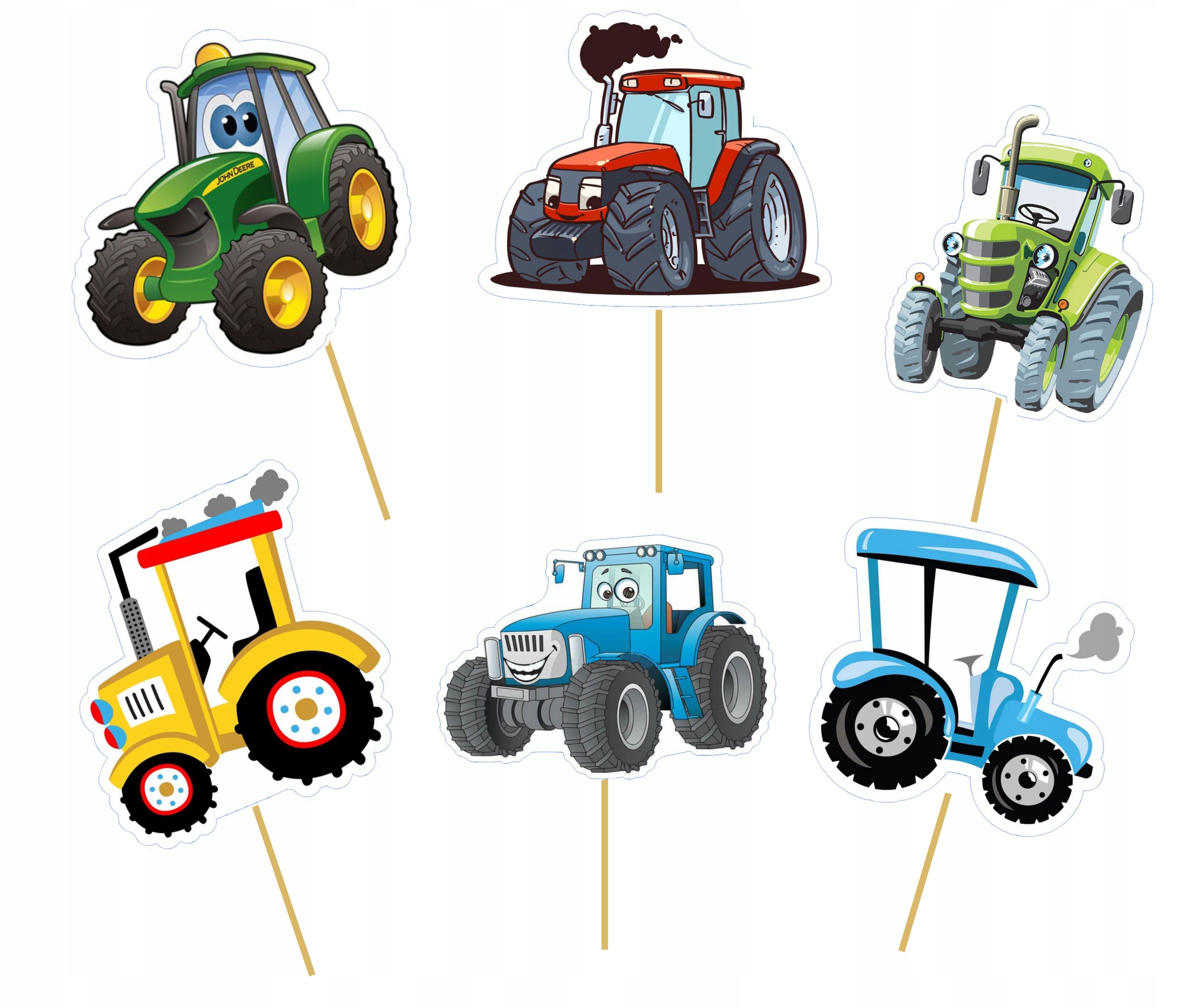

Topper Pikery na tort Traktor Traktorki 6szt
