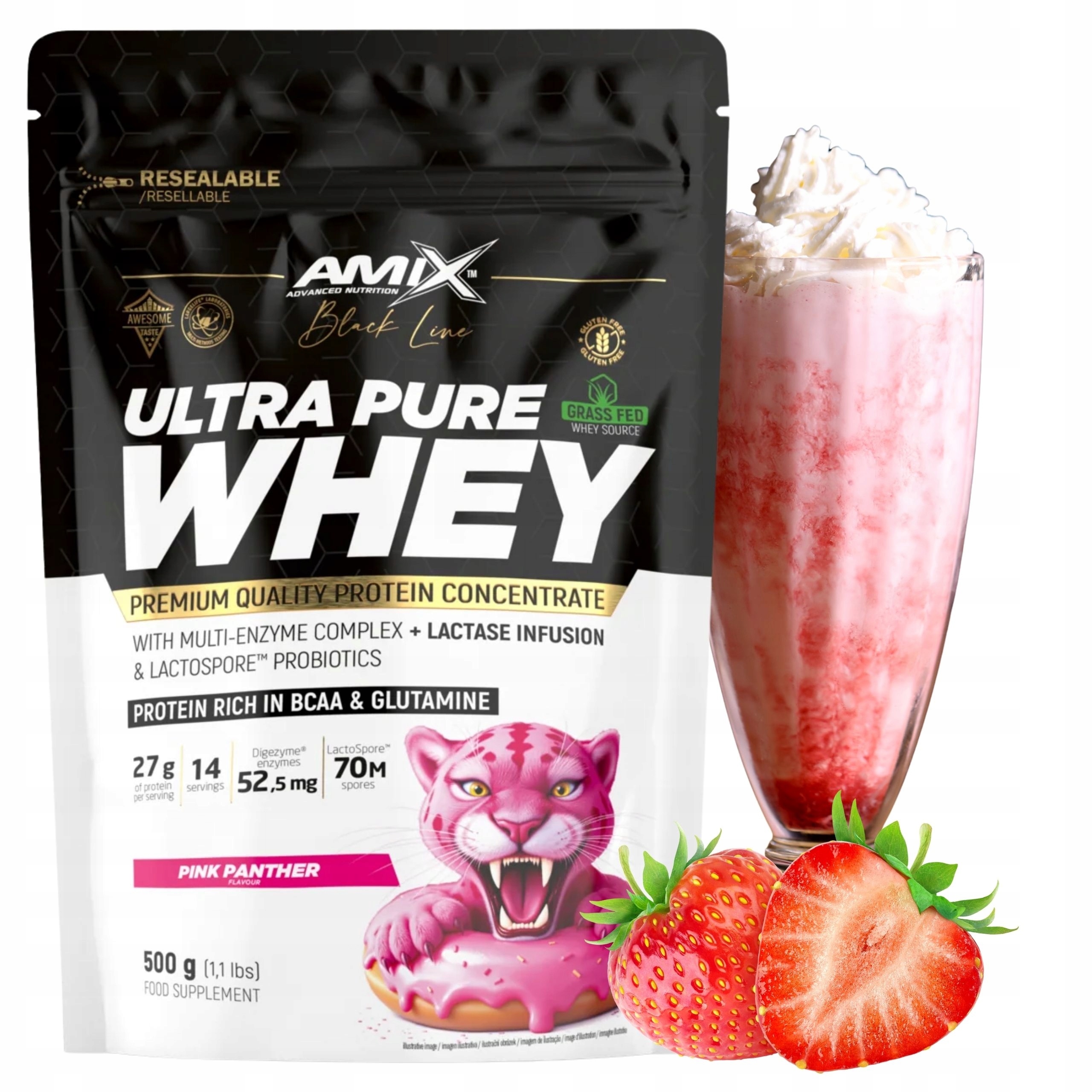 Syrovátkový Koncentrát Wpc Pure Whey Digezyme 500 g Jahodový